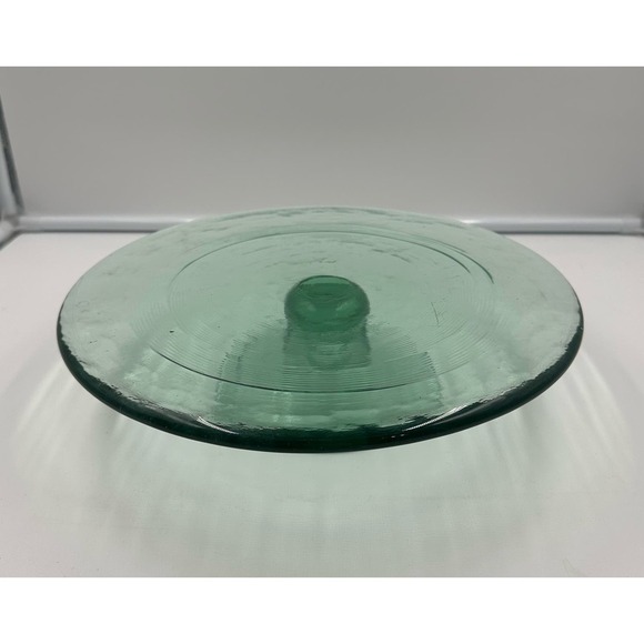 Emerald Green Anchor Hocking Glass Cakestand on Pedestal - Picture 1 of 3